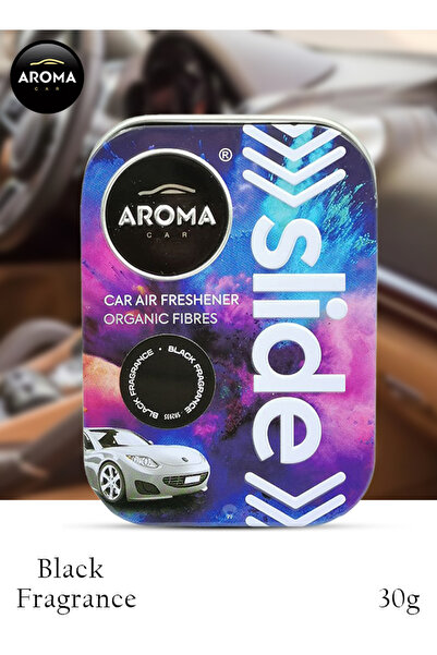 Aroma معطر جو للسيارة من كار سلايد برائحة سوداء، 30 جم - ألياف عضوية - بدون غ...
