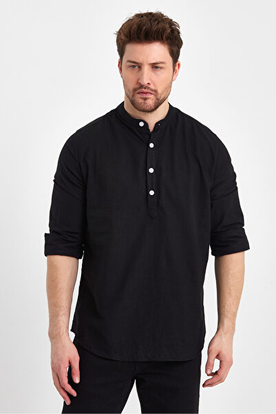 Weyeze Суддівська сорочка з коміром, бавовняна, напівзакрита AE-Y13009LNS