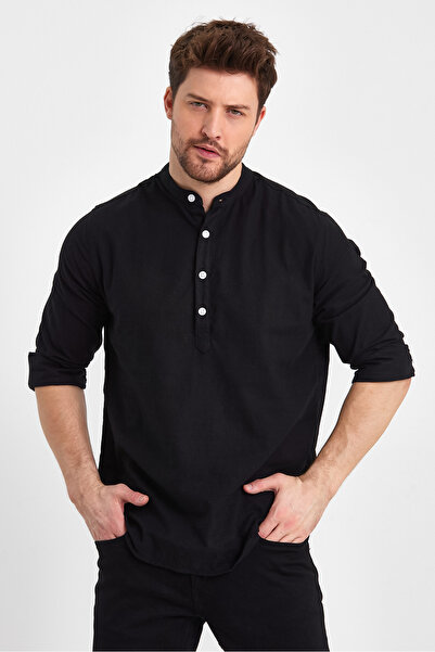 Weyeze Суддівська сорочка з коміром, бавовняна, напівзакрита AE-Y13009LNS