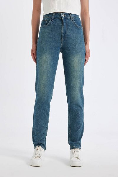 DeFacto Pantaloni lungi de spălat cu talie înaltă Comfort Mom D4302AX24AU