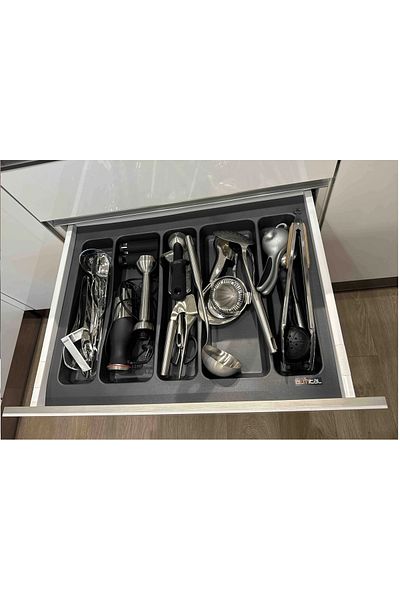 almital mobilya aksesuarları furniture accessories 62x49 εκ. Κουτάλα 5 θέσεων με γκρι συρτάρια - Δωρεάν κοπή