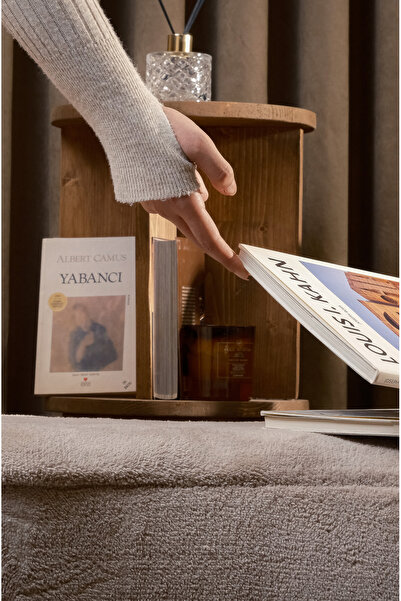 Aberteka Merda Relax Çay Seti Koltuk Takımı İki Berjer + Sandıklı Puf (Bench) + Yan Sehpa (Kitaplık)