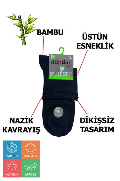 Dündar Men's Diabetic Bamboo Booties 40-44