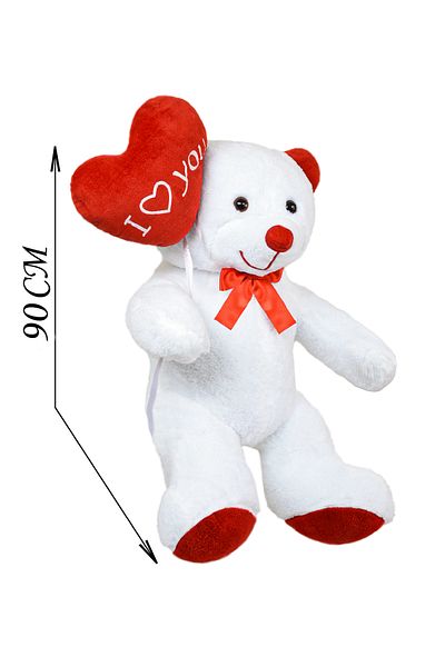 Özgüner Oyuncak 110 cm Heart Shaped Bobo Plush Teddy Bear with Balloons
