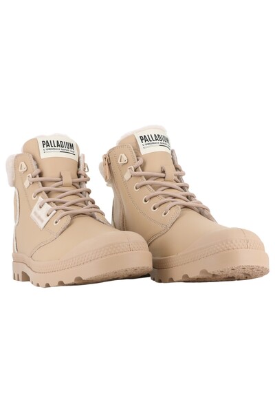 Palladium Damen Sportliche Stiefelette Pampa Hi Snow 94380-235-m Creme Sand Leder