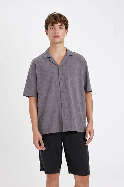 DeFacto Regular Fit Summer Apache Collar Short Sleeve Shirt D4757Ax24Hs