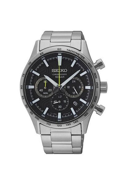 Seiko Ssb413P Quartz Steel Gray Black Dial Sapphire Glass 43 mm Men's Wristwatch