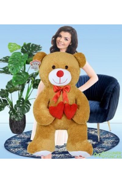 Pandamkee 130 Cm Plush Bear Holding a Double Heart (100%) Domestic