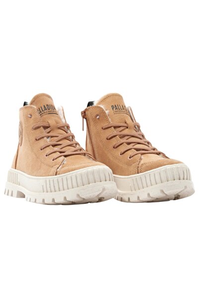 Palladium Damen Sportliche Stiefelette Pallashock Zip Warm Gefüttert 74353-252-m Braun Dear Brown Leder