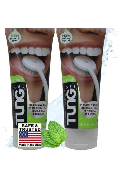 Tung Peak Essentials Tongue Gel Natural Mint Tongue Cleaner Deodorizer Refreshing Mint 2 Pack 85g