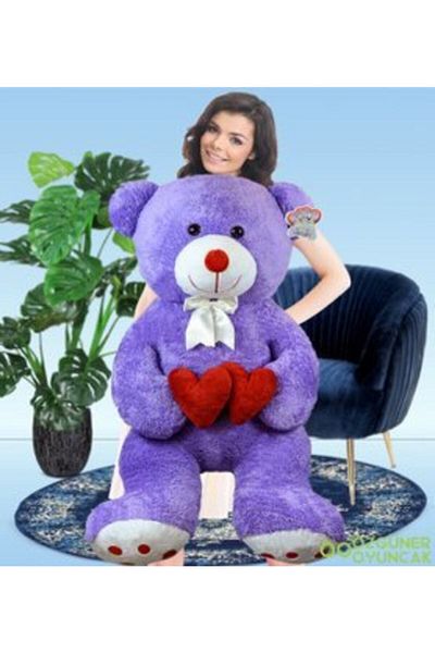 Pandamkee دب قطيفة 130 سم يحمل قلبًا مزدوجًا (100%) محليًا