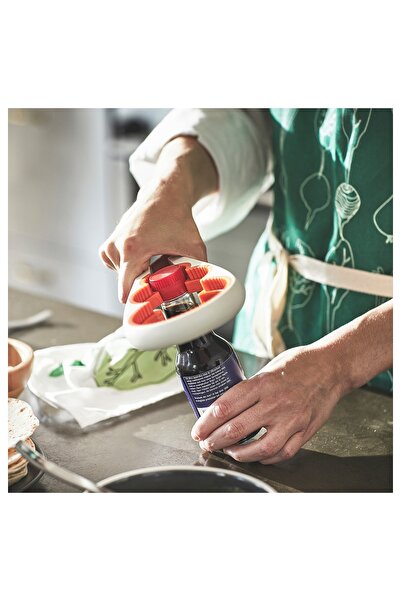 IKEA UPPFYLLD Jar opener, off-white/bright orange, 21 cm