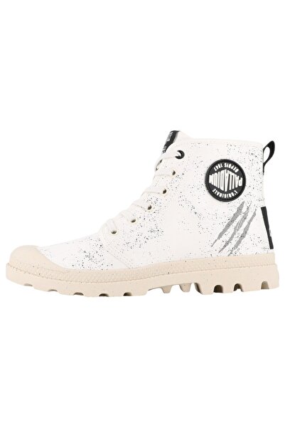 Palladium Damen High Sneaker Pampa Hellfire Stranger Things High Top 74497-180-m Creme Cream White Baumwolle