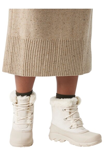 Sorel Damen Stiefelette Winterschuhe Snow Angel 1869401 Weiß 191 Chalk Light Clay Leder/synthetik Mit Mo
