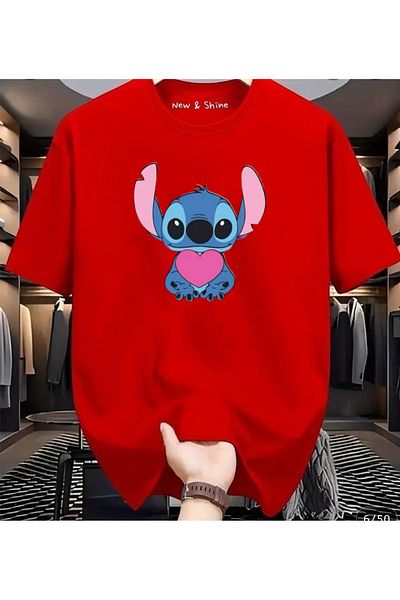 New Shine 1 T-Shirt Is a Gift for Purchases of 6 or More in the Cart - Stitch Printed Oversize T-Shirt