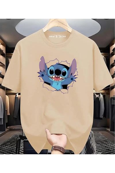 New Shine 1 T-Shirt Is a Gift for Purchases of 6 or More in the Cart - Stitch Printed Oversize T-Shirt