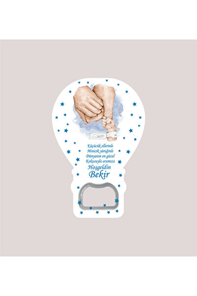 WMTasarim Anne Baba Bebek El Mavi Temalı Balon Açacak Magnet (Jelatin Paket H...