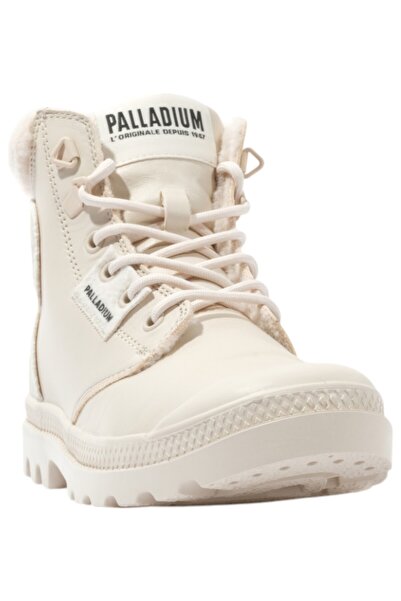 Palladium Damen Sportliche Stiefelette Pallashock Lo Hiver 99516-175-m Weiß Almond Milk Leder