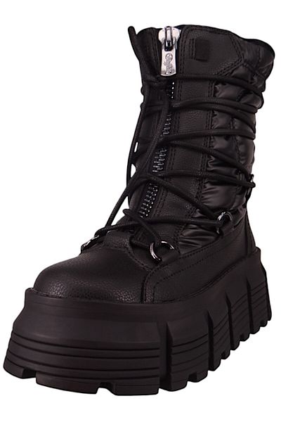 Buffalo Damen Elegante Stiefelette Ava Puffer Hike 1220050 Schwarz Black Textil/Synthetik