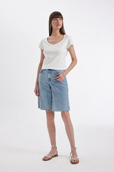 DeFacto Regular Fit Crew Neck Combed Cotton Basic Plain Short Sleeve T-Shirt D4455Ax24Hs