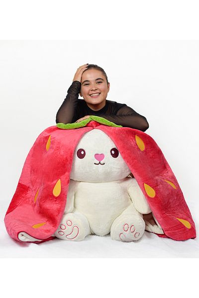 Özgüner Oyuncak Strawberry Rabbit with Giant Plush Bag