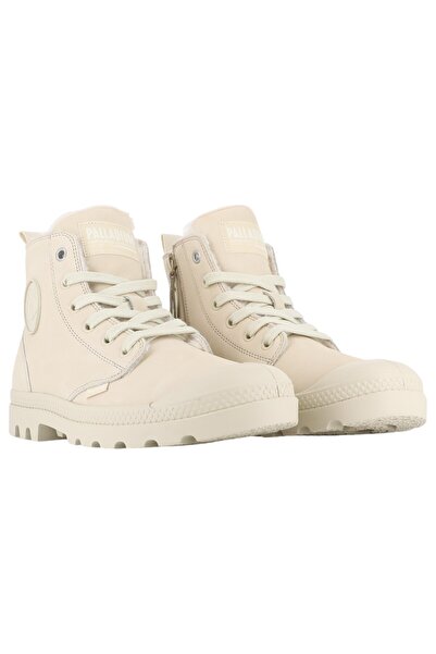 Palladium Damen Sportliche Stiefelette Pampa Hi Zip Wl Gefüttert 95982-217-m Weiß Sahara Leder