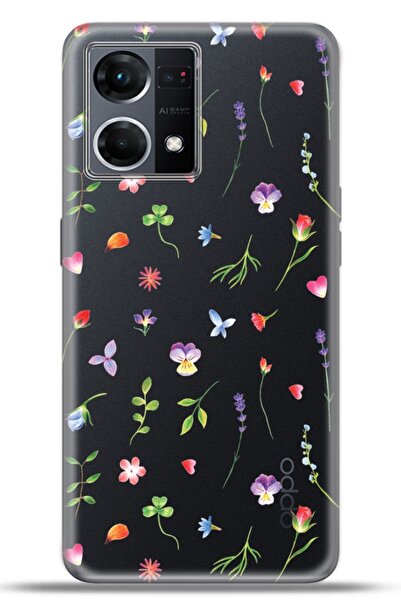 OPPO Reno 7 4g Kılıf Esnek Silikon Kapak Kamera Koruma Özel Tasarım - Floral