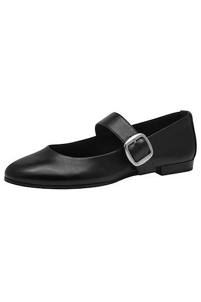 Tamaris Damen Klassische Ballerina 1-22147-44 Schwarz 001 Black Leder/synthetik Mit Touch-it