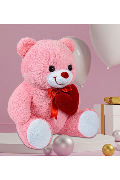 Özgüner Oyuncak Sitting Teddy Bear 65 cm Boss Teddy Bear Holding a Heart in Its Hand