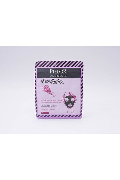 Pielor Hammam El Hana PIELOR VITAL INFUSION BLACK CHARCOAL FACIAL SHEET MASK 25ML PURIFYING-LAVANDER