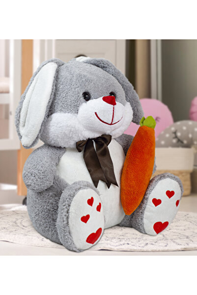 Özgüner Oyuncak 80 Cm Elinde Havuçlu Çocukların İçin En İyi Arkadaşı Peluş Tavşan