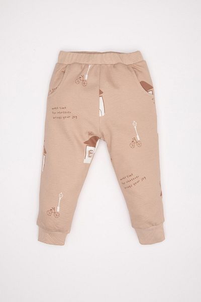 DeFacto Baby Boy 2Pcs Patterned Crew Neck Sweatshirt Jogger Tracksuit