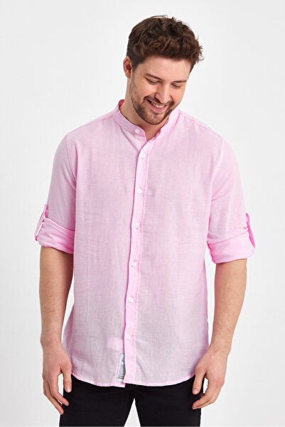 Weyeze Hakim Yaka Keten Basic Gömlek AE-Y13008LNS