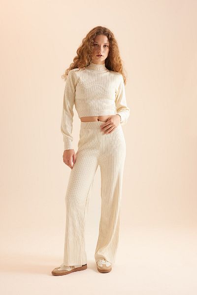 DeFacto Fitted 2-Piece Ribbed Set D5228Axns
