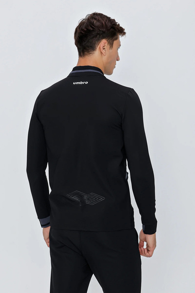 UMBRO Erkek Siyah Eşofman Takımı Dar Kalıp Slim Fit Spor Takım Fermuarlı Umbro Tracksuit Black TC128-TD101
