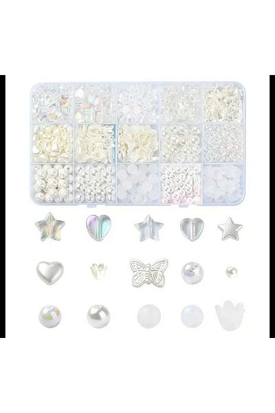yiğit aksesuar Luxurious Shaped Janjanlı and White Perforated Pearl Beads Jewelry Making Supplies