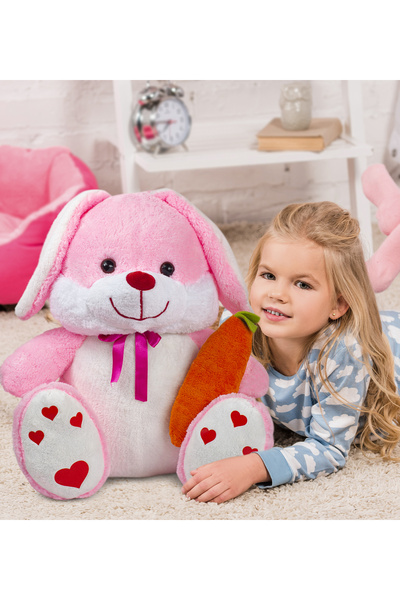 Özgüner Oyuncak 80 Cm Elinde Havuçlu Çocukların İçin En İyi Arkadaşı Peluş Tavşan