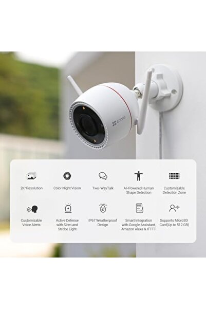 EZVIZ 4MP Two-Way Talk Outdoor Camera for Home Security Outside, WiFi Surveillance Camera, Color Nig