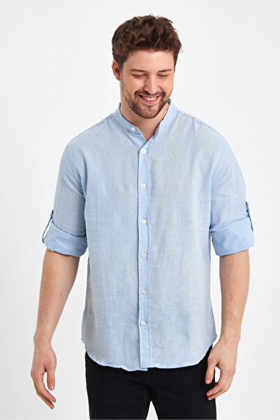 Weyeze Judge Collar Linen Basic Shirt Ae-Y13008Lns