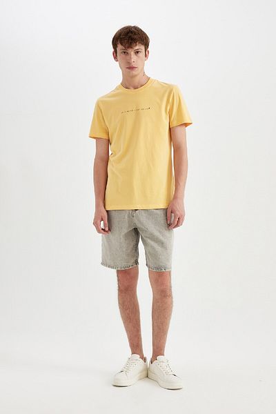 DeFacto Crew Neck Printed Cotton Slim Fit T-Shirt - C2077Ax24Auyl170