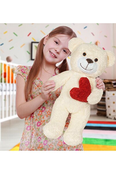 Bora Toys 50 Cm Kalpli Peluş Sevimli Ayıcık