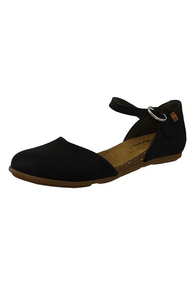 El Naturalista Damen Klassische Ballerina Stella ND54 Schwarz Black Leder