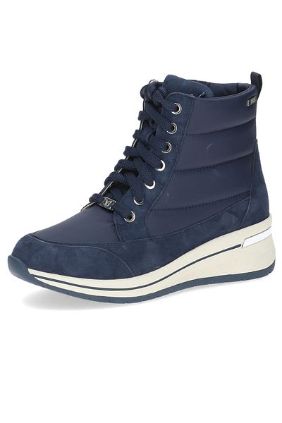 Caprice Damen Elegante Stiefelette Winterschuhe warm gefüttert 9-26106-43 Blau 880 Ocean Comb Leder/Synthet