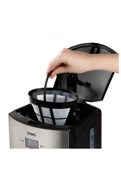 Domo Coffee maker with LCD screen and thermos mug DO474K, 1.2 L, 1000 W