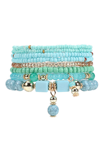 Choice light blue Bohemian Stackable Bead Bracelets for Women Stretch Multila...