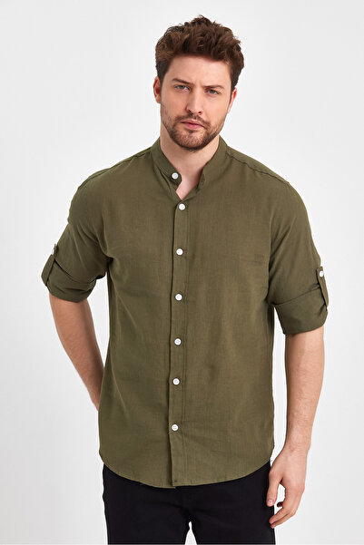 Weyeze Judge Collar Linen Basic Shirt Ae-Y13008Lns