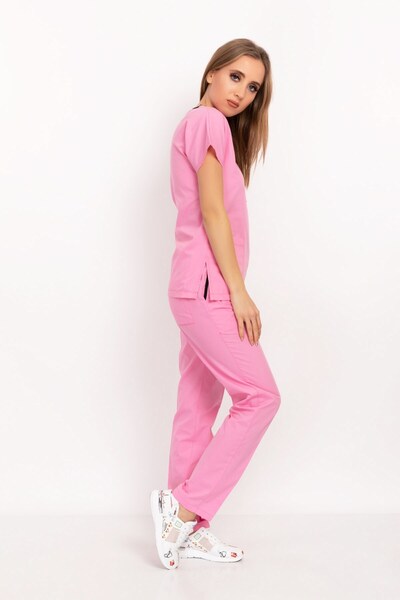 Nur Medikal Giyim Unisex Roz Candy Terrycot Uniformă Asistentă Medic Chirurgicală