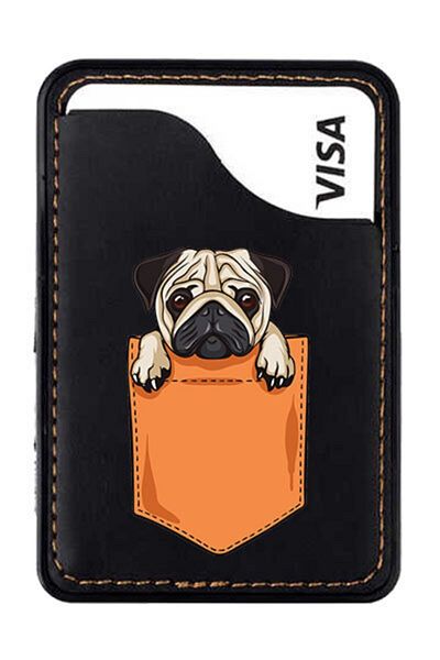 General Mobile حامل بطاقات جلدي بشريط 3M متوافق مع هاتف Iphone 11 12 13 Mini Pro Max - Cep Dog