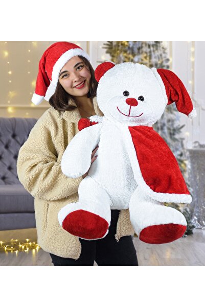 Bora Toys دب سانتا كلوز مع قبعة مقاس 75 سم للعام الجديد، هدية عيد الميلاد