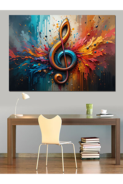 ekart Müzikli Alev Sembolü Dekoratif Kanvas - Mdf Ahşap Tablo
